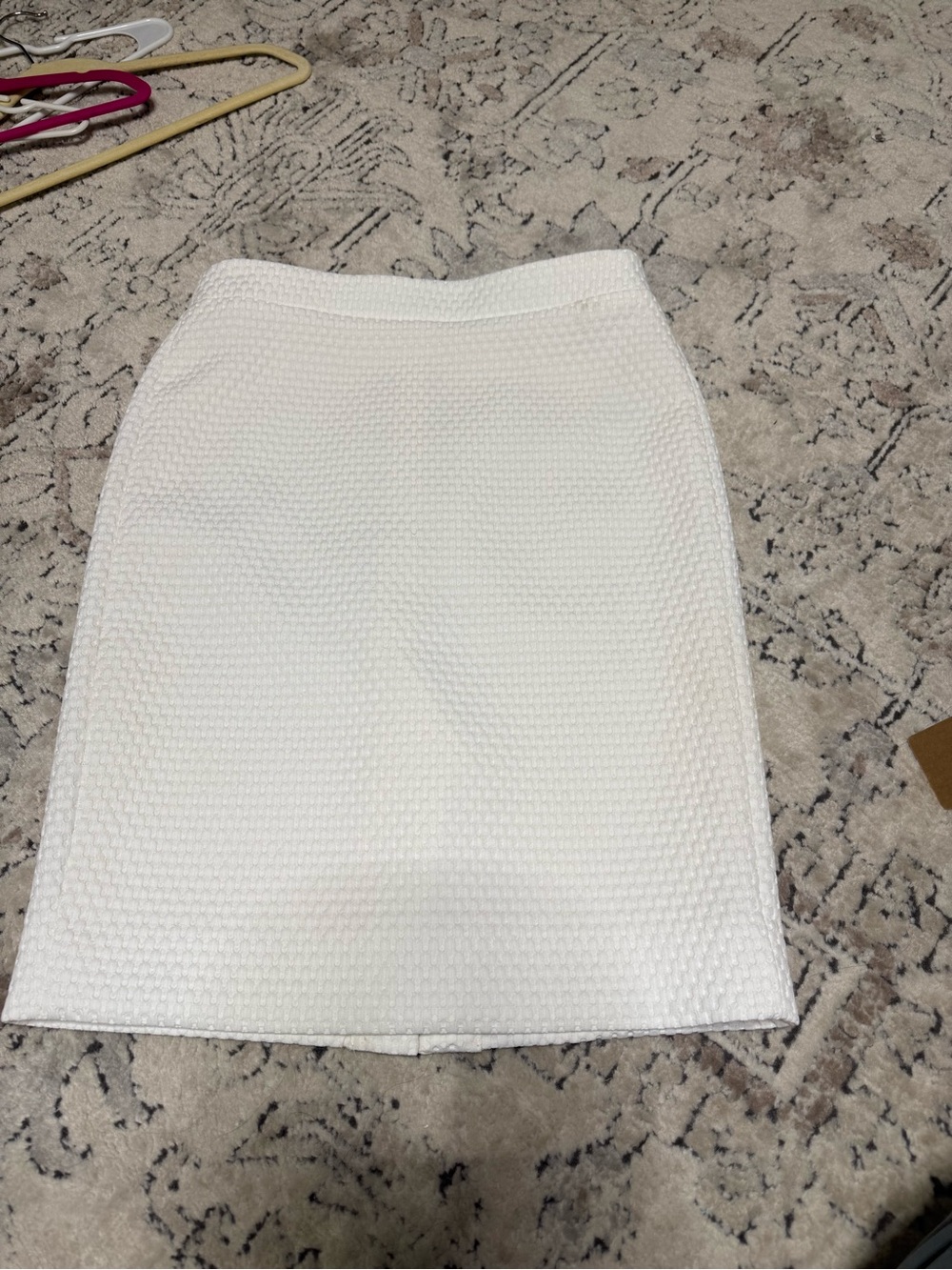 J. Crew Textured White Pencil Skirt
